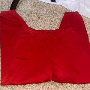 pangaia red sweat pants joggers size large